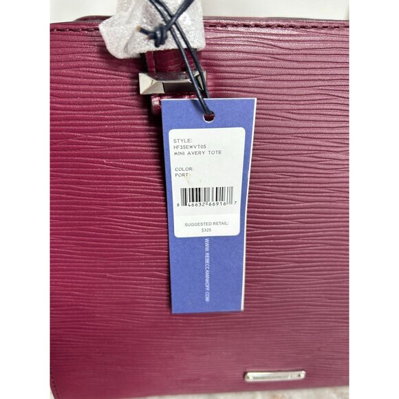 Rebecca Minkoff Mini Avery Leather Crossbody Tote in Port - NWT - Picture 3 of 8